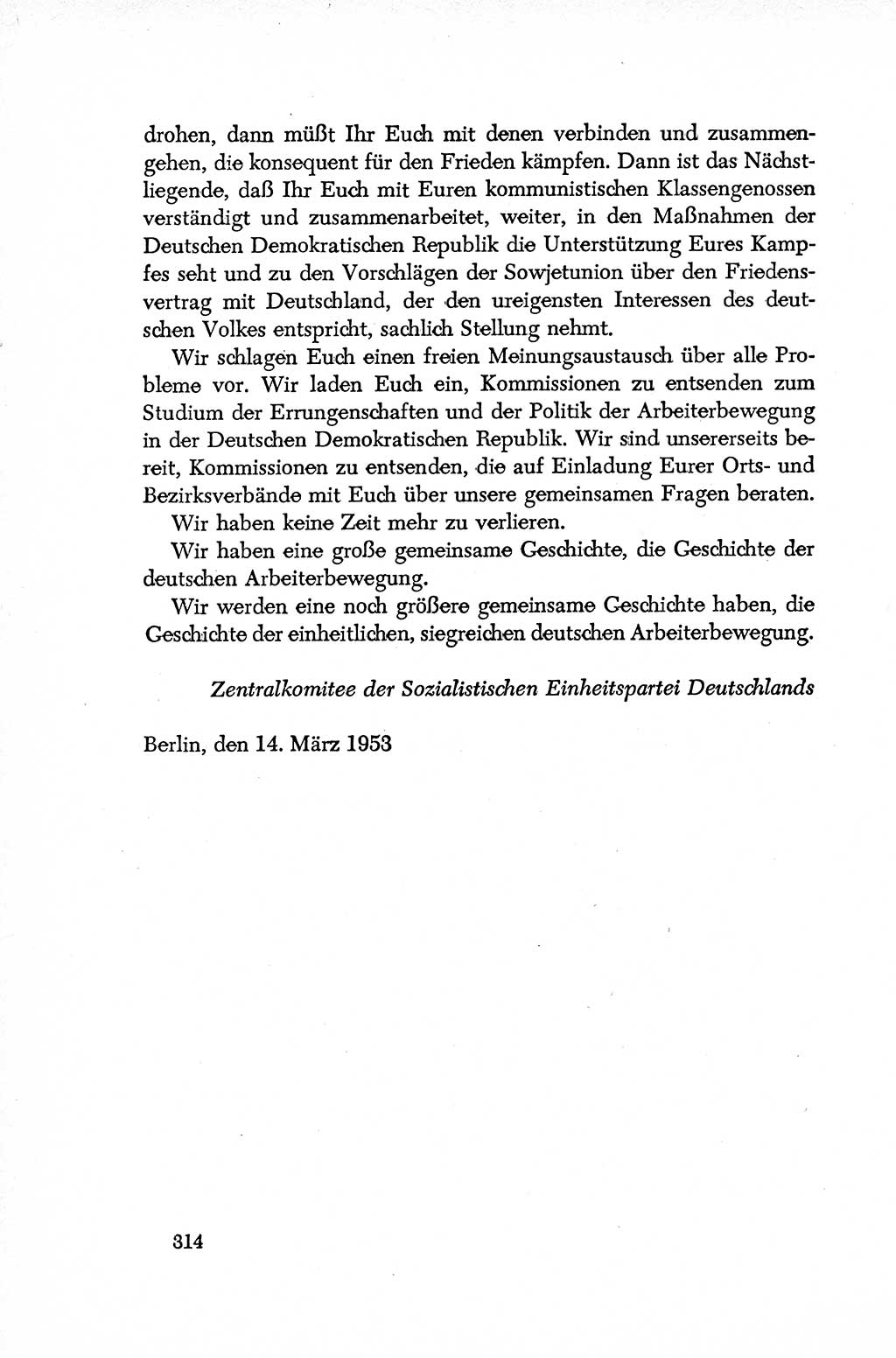 Dokumente der Sozialistischen Einheitspartei Deutschlands (SED) [Deutsche Demokratische Republik (DDR)] 1952-1953, Seite 314 (Dok. SED DDR 1952-1953, S. 314)
