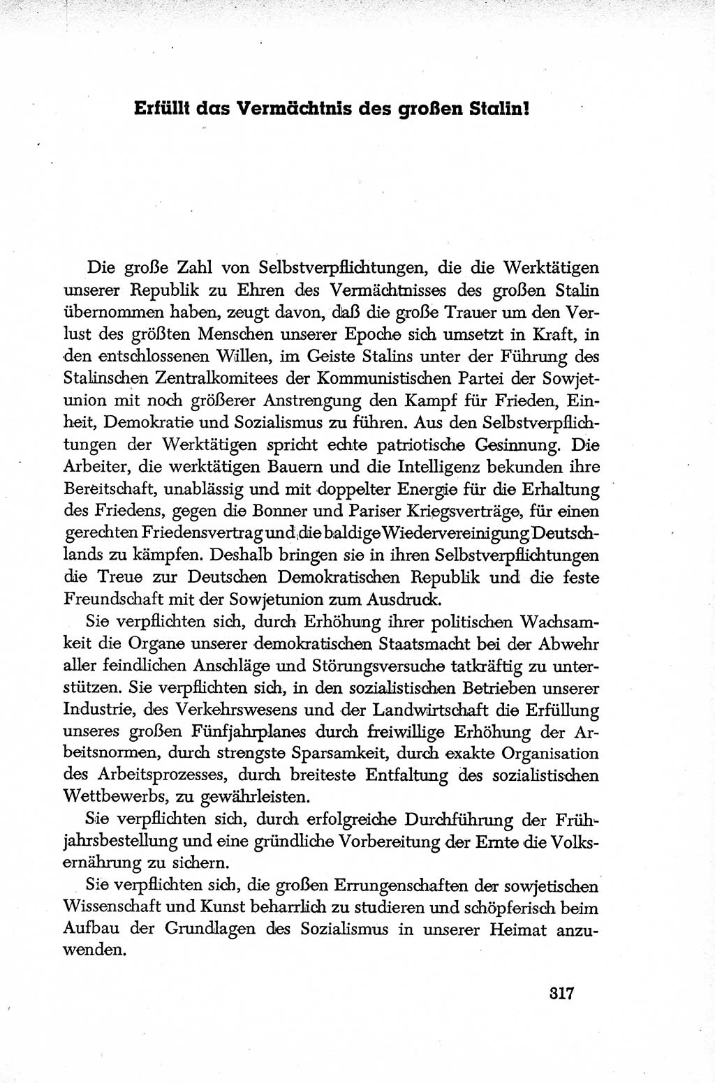 Dokumente der Sozialistischen Einheitspartei Deutschlands (SED) [Deutsche Demokratische Republik (DDR)] 1952-1953, Seite 317 (Dok. SED DDR 1952-1953, S. 317)