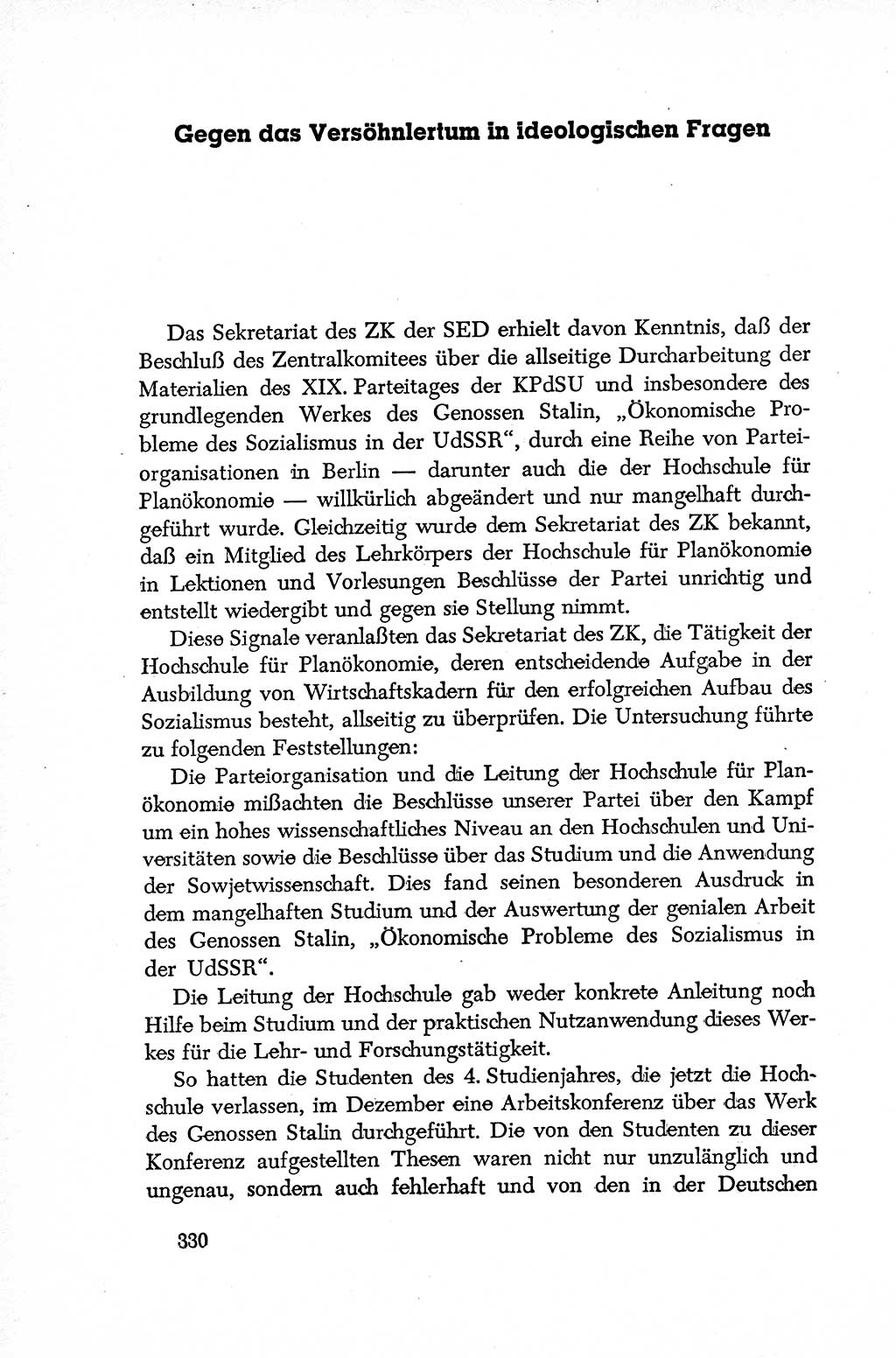 Dokumente der Sozialistischen Einheitspartei Deutschlands (SED) [Deutsche Demokratische Republik (DDR)] 1952-1953, Seite 330 (Dok. SED DDR 1952-1953, S. 330)