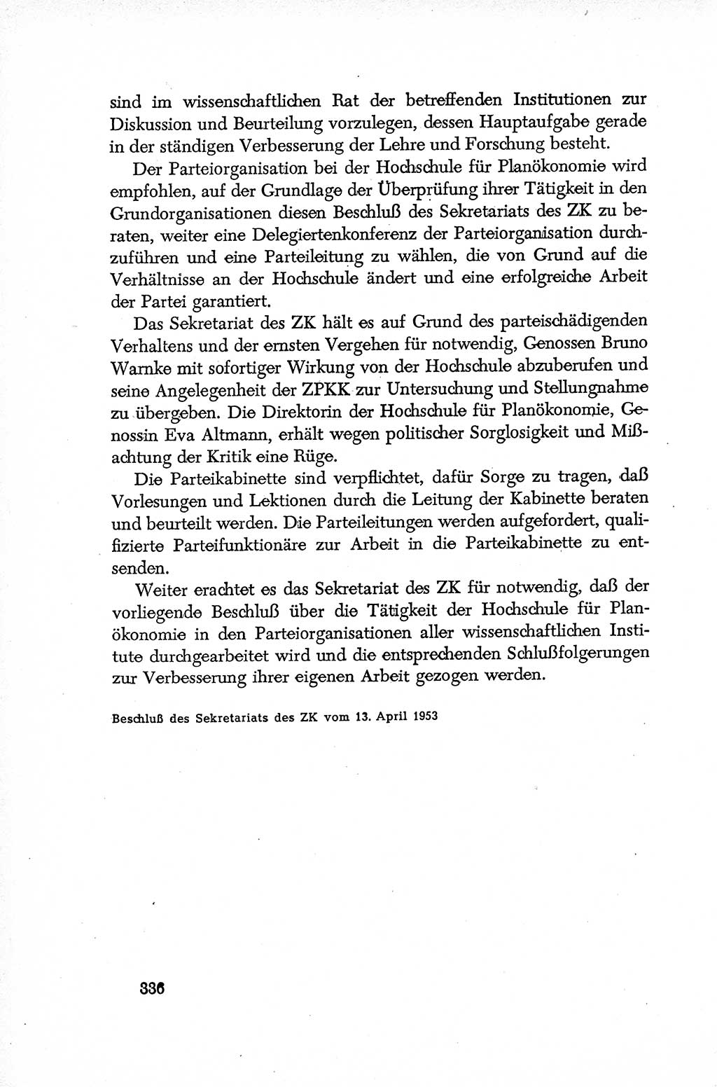 Dokumente der Sozialistischen Einheitspartei Deutschlands (SED) [Deutsche Demokratische Republik (DDR)] 1952-1953, Seite 336 (Dok. SED DDR 1952-1953, S. 336)