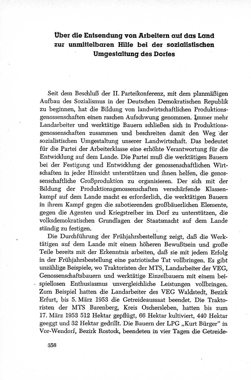 Dokumente der Sozialistischen Einheitspartei Deutschlands (SED) [Deutsche Demokratische Republik (DDR)] 1952-1953, Seite 356 (Dok. SED DDR 1952-1953, S. 356)