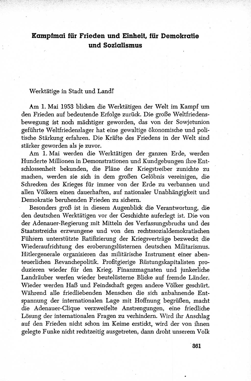 Dokumente der Sozialistischen Einheitspartei Deutschlands (SED) [Deutsche Demokratische Republik (DDR)] 1952-1953, Seite 361 (Dok. SED DDR 1952-1953, S. 361)