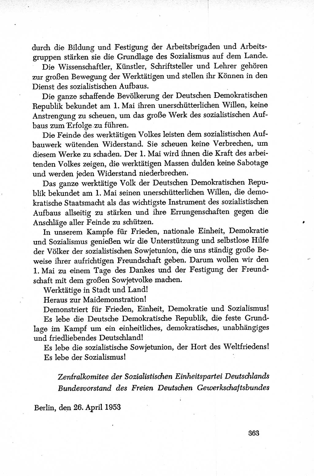 Dokumente der Sozialistischen Einheitspartei Deutschlands (SED) [Deutsche Demokratische Republik (DDR)] 1952-1953, Seite 363 (Dok. SED DDR 1952-1953, S. 363)