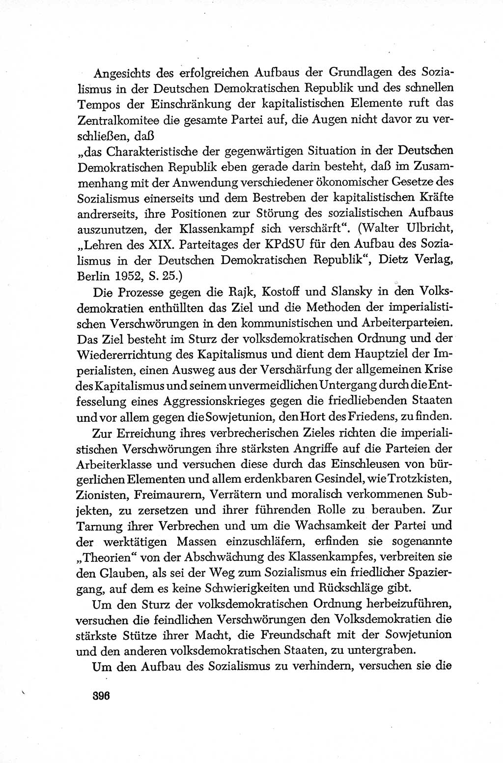 Dokumente der Sozialistischen Einheitspartei Deutschlands (SED) [Deutsche Demokratische Republik (DDR)] 1952-1953, Seite 396 (Dok. SED DDR 1952-1953, S. 396)