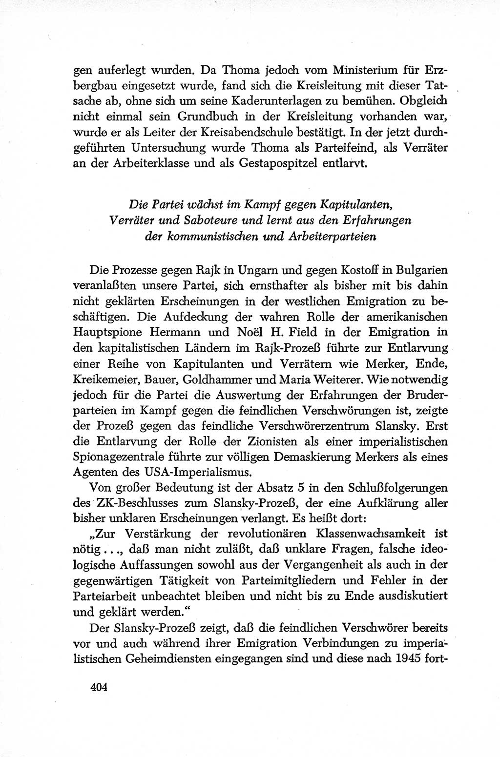 Dokumente der Sozialistischen Einheitspartei Deutschlands (SED) [Deutsche Demokratische Republik (DDR)] 1952-1953, Seite 404 (Dok. SED DDR 1952-1953, S. 404)