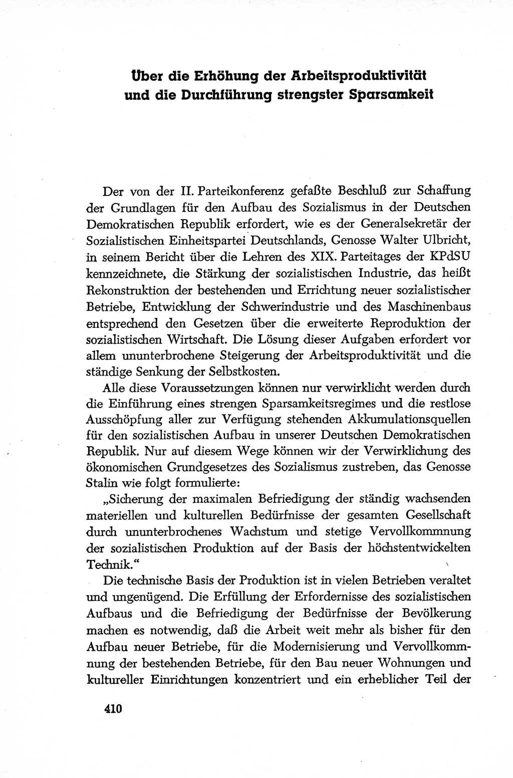 Dokumente der Sozialistischen Einheitspartei Deutschlands (SED) [Deutsche Demokratische Republik (DDR)] 1952-1953, Seite 410 (Dok. SED DDR 1952-1953, S. 410)