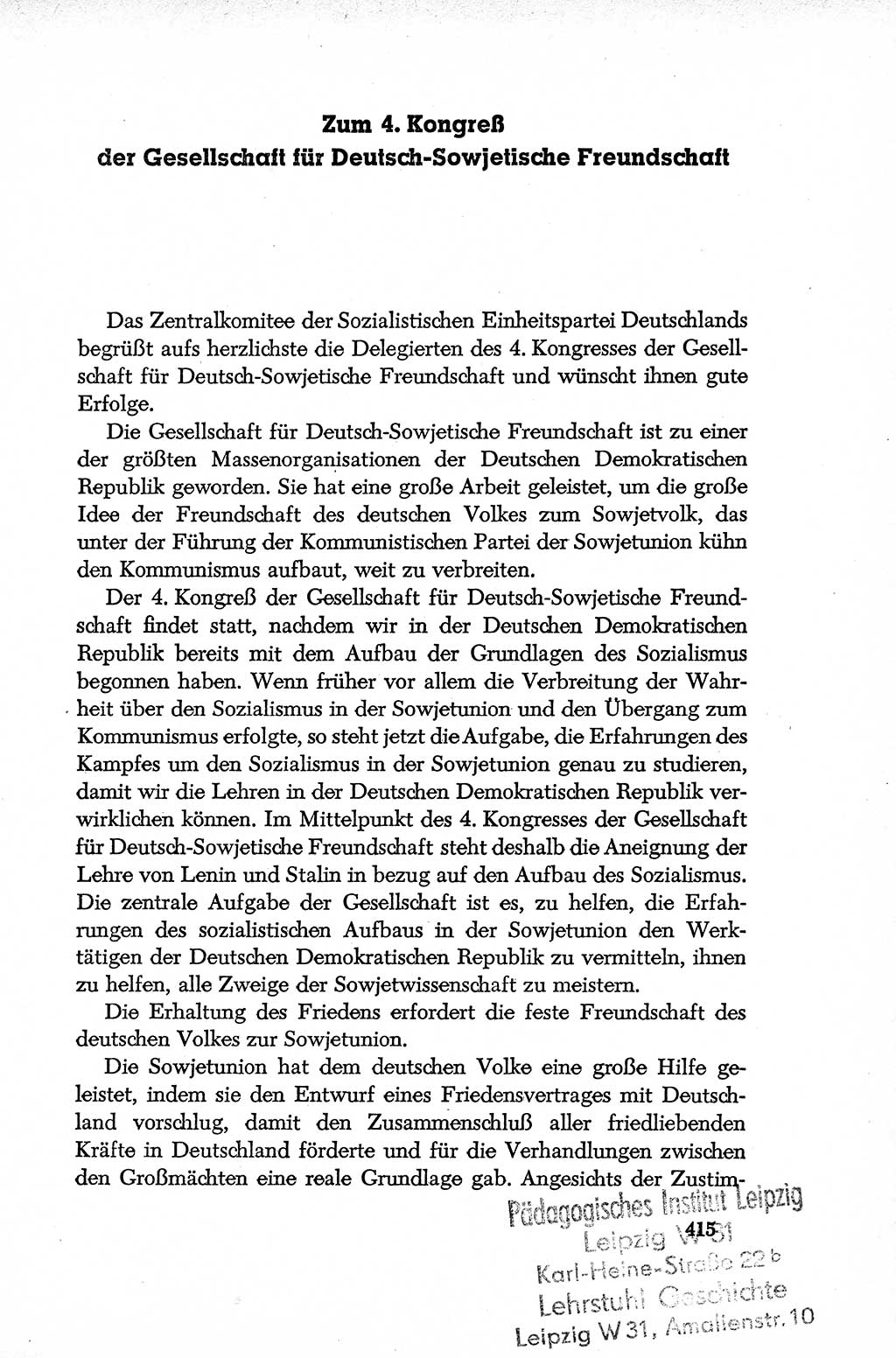 Dokumente der Sozialistischen Einheitspartei Deutschlands (SED) [Deutsche Demokratische Republik (DDR)] 1952-1953, Seite 415 (Dok. SED DDR 1952-1953, S. 415)