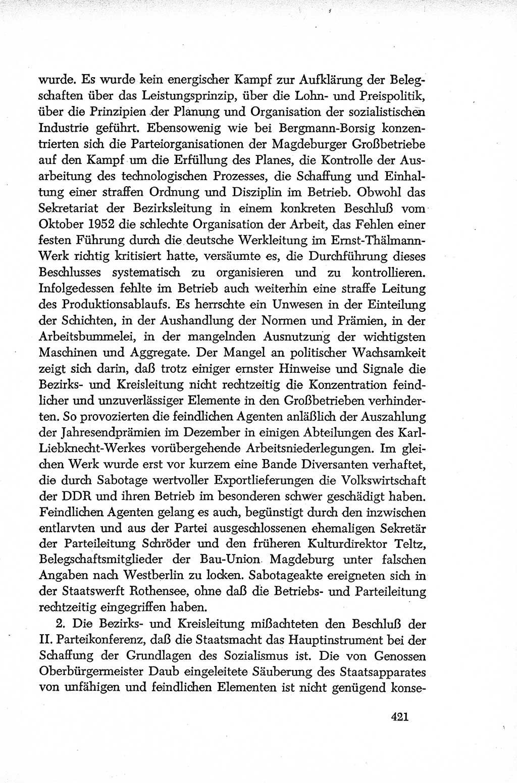 Dokumente der Sozialistischen Einheitspartei Deutschlands (SED) [Deutsche Demokratische Republik (DDR)] 1952-1953, Seite 421 (Dok. SED DDR 1952-1953, S. 421)