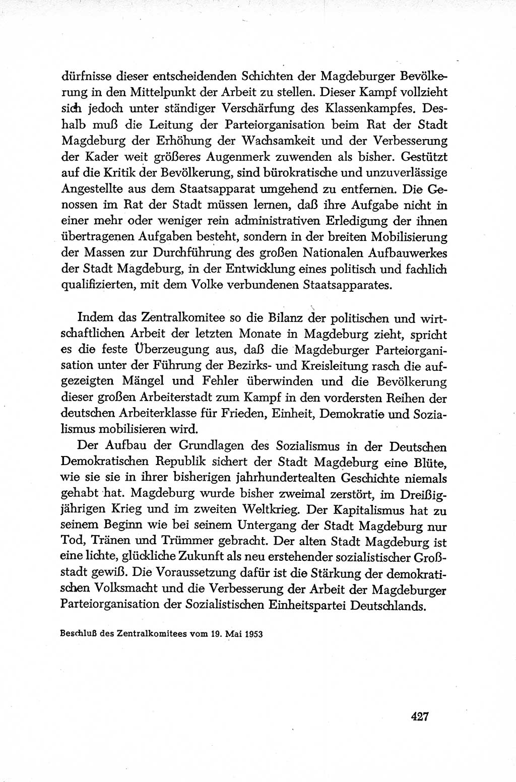 Dokumente der Sozialistischen Einheitspartei Deutschlands (SED) [Deutsche Demokratische Republik (DDR)] 1952-1953, Seite 427 (Dok. SED DDR 1952-1953, S. 427)
