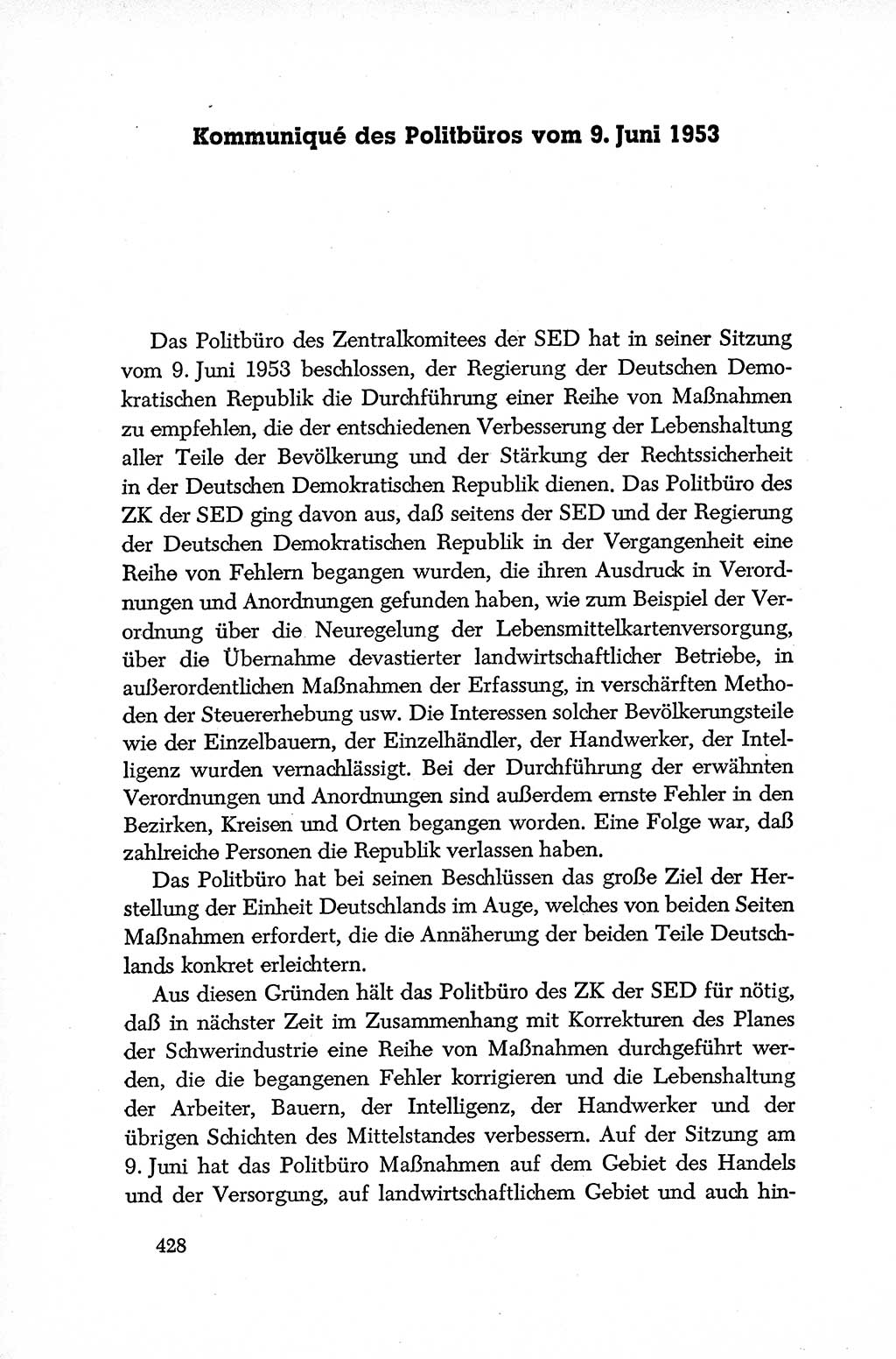 Dokumente der Sozialistischen Einheitspartei Deutschlands (SED) [Deutsche Demokratische Republik (DDR)] 1952-1953, Seite 428 (Dok. SED DDR 1952-1953, S. 428)