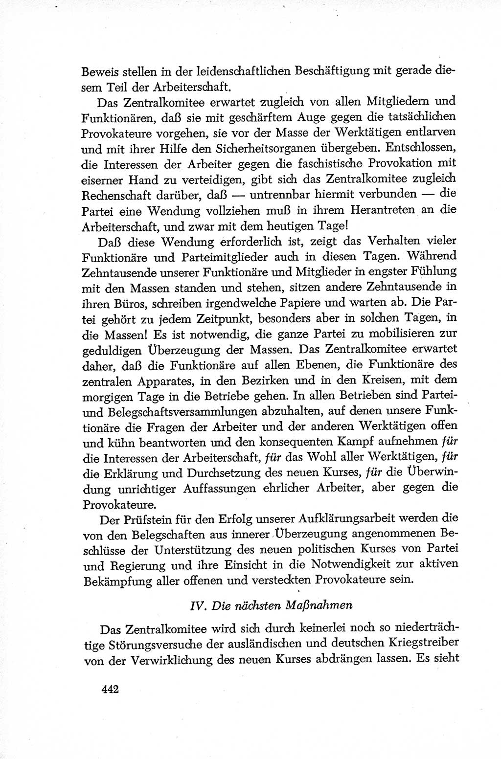 Dokumente der Sozialistischen Einheitspartei Deutschlands (SED) [Deutsche Demokratische Republik (DDR)] 1952-1953, Seite 442 (Dok. SED DDR 1952-1953, S. 442)