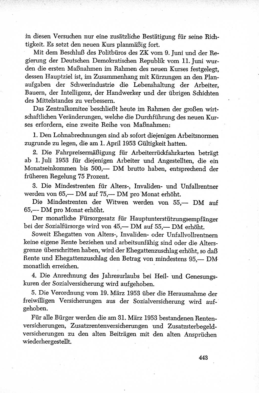 Dokumente der Sozialistischen Einheitspartei Deutschlands (SED) [Deutsche Demokratische Republik (DDR)] 1952-1953, Seite 443 (Dok. SED DDR 1952-1953, S. 443)