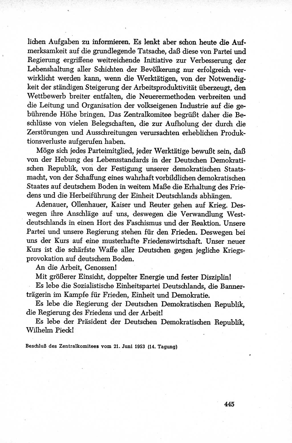 Dokumente der Sozialistischen Einheitspartei Deutschlands (SED) [Deutsche Demokratische Republik (DDR)] 1952-1953, Seite 445 (Dok. SED DDR 1952-1953, S. 445)