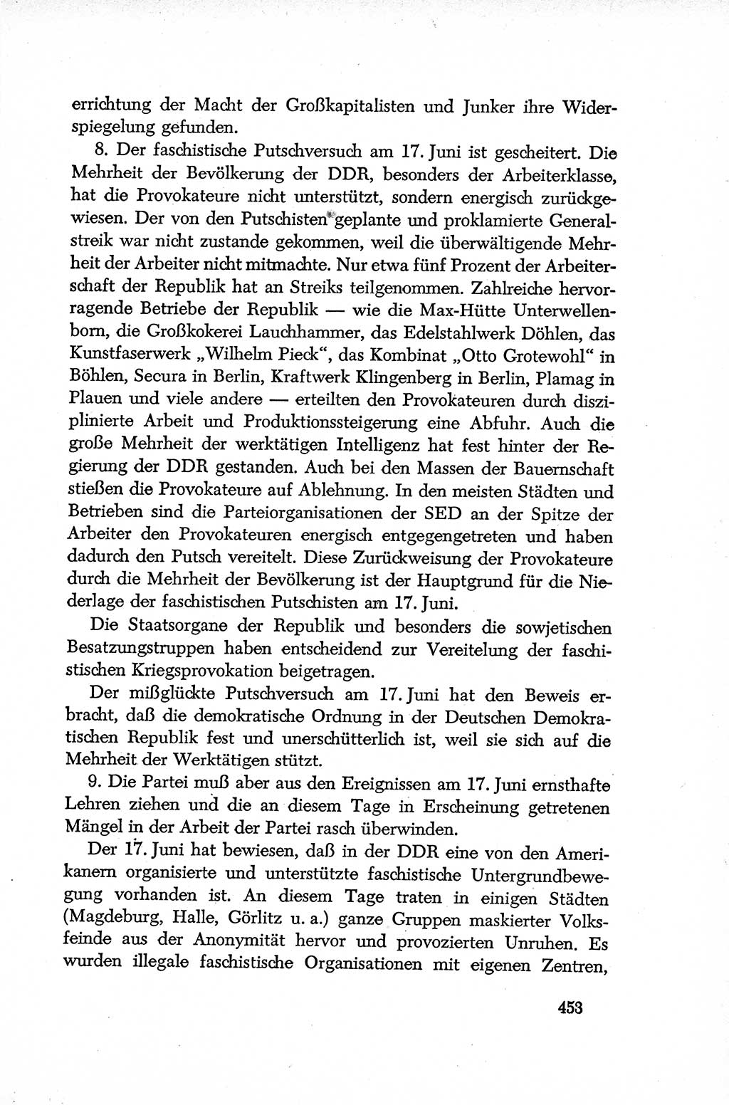 Dokumente der Sozialistischen Einheitspartei Deutschlands (SED) [Deutsche Demokratische Republik (DDR)] 1952-1953, Seite 453 (Dok. SED DDR 1952-1953, S. 453)