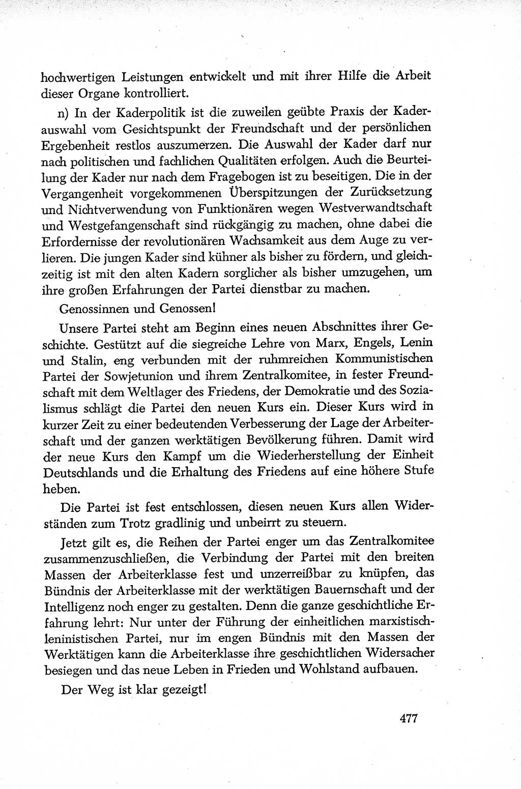 Dokumente der Sozialistischen Einheitspartei Deutschlands (SED) [Deutsche Demokratische Republik (DDR)] 1952-1953, Seite 477 (Dok. SED DDR 1952-1953, S. 477)