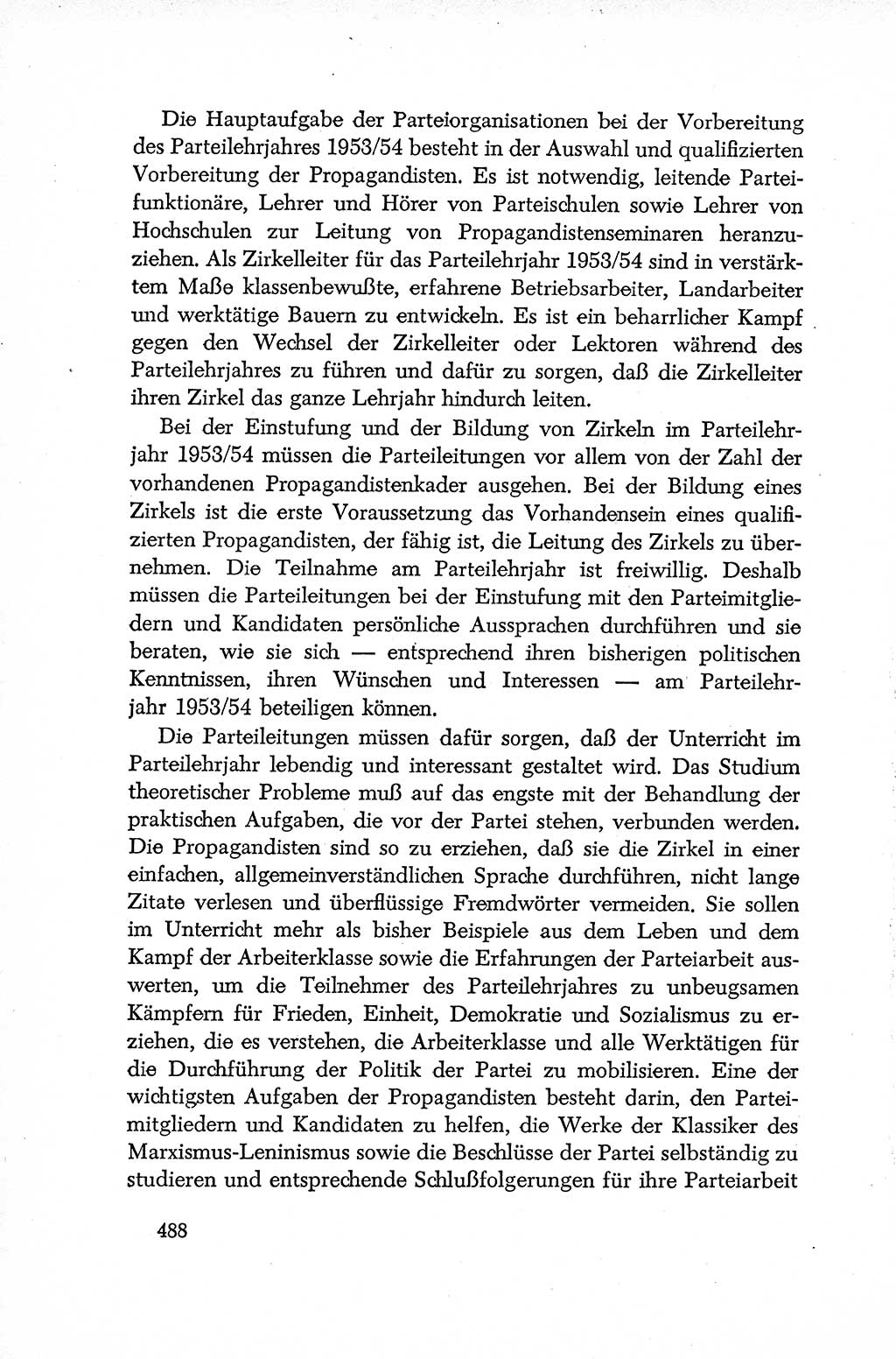 Dokumente der Sozialistischen Einheitspartei Deutschlands (SED) [Deutsche Demokratische Republik (DDR)] 1952-1953, Seite 488 (Dok. SED DDR 1952-1953, S. 488)