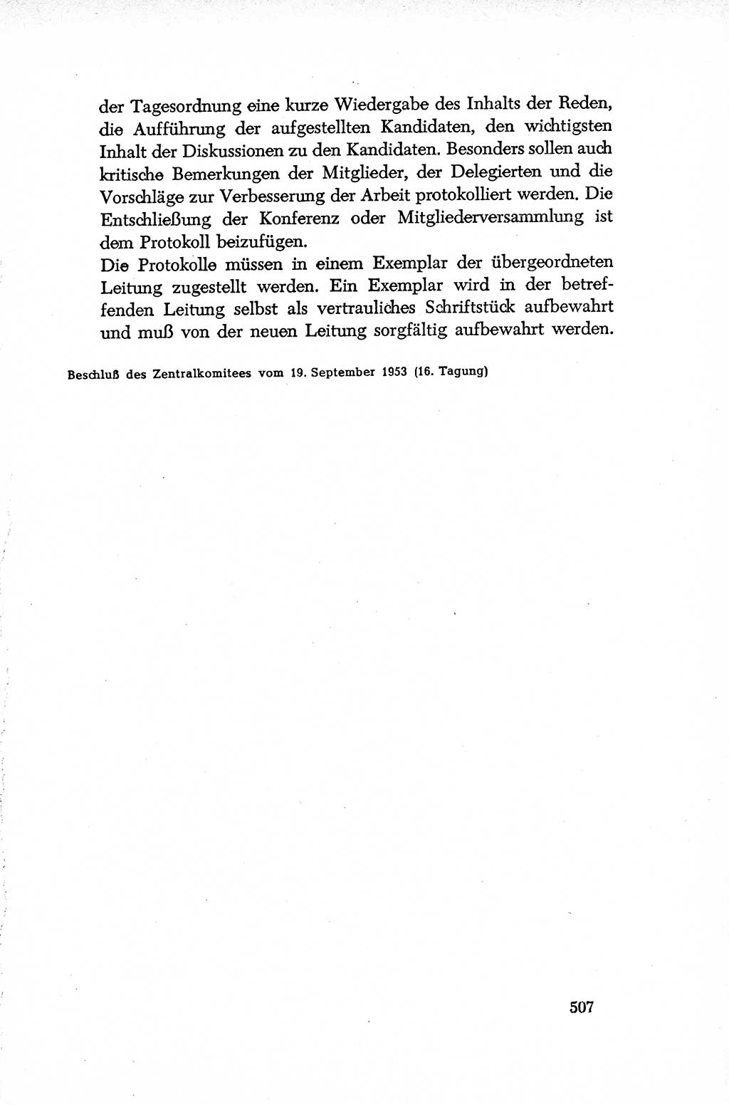 Dokumente der Sozialistischen Einheitspartei Deutschlands (SED) [Deutsche Demokratische Republik (DDR)] 1952-1953, Seite 507 (Dok. SED DDR 1952-1953, S. 507)