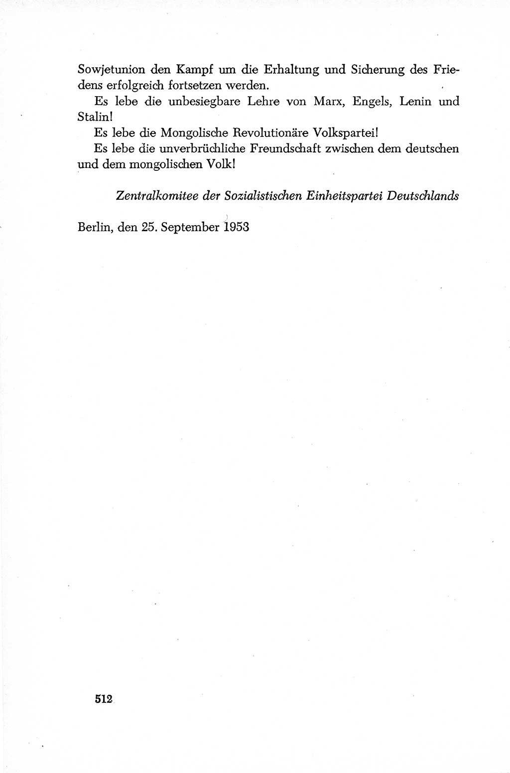 Dokumente der Sozialistischen Einheitspartei Deutschlands (SED) [Deutsche Demokratische Republik (DDR)] 1952-1953, Seite 512 (Dok. SED DDR 1952-1953, S. 512)