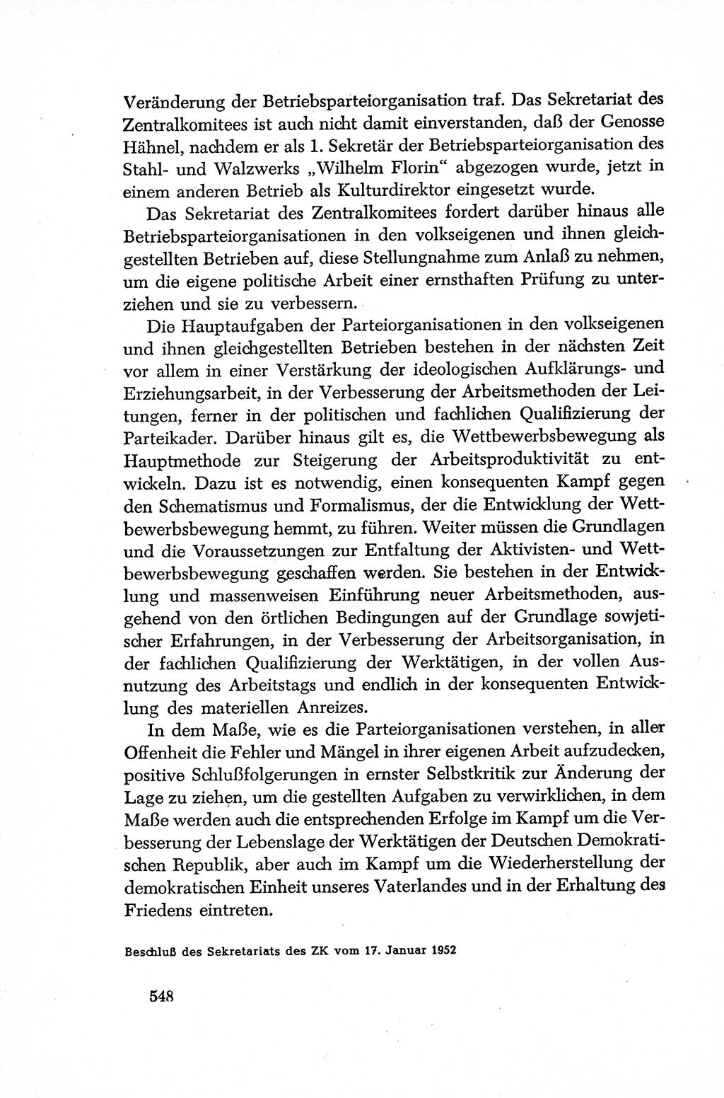 Dokumente der Sozialistischen Einheitspartei Deutschlands (SED) [Deutsche Demokratische Republik (DDR)] 1952-1953, Seite 548 (Dok. SED DDR 1952-1953, S. 548)