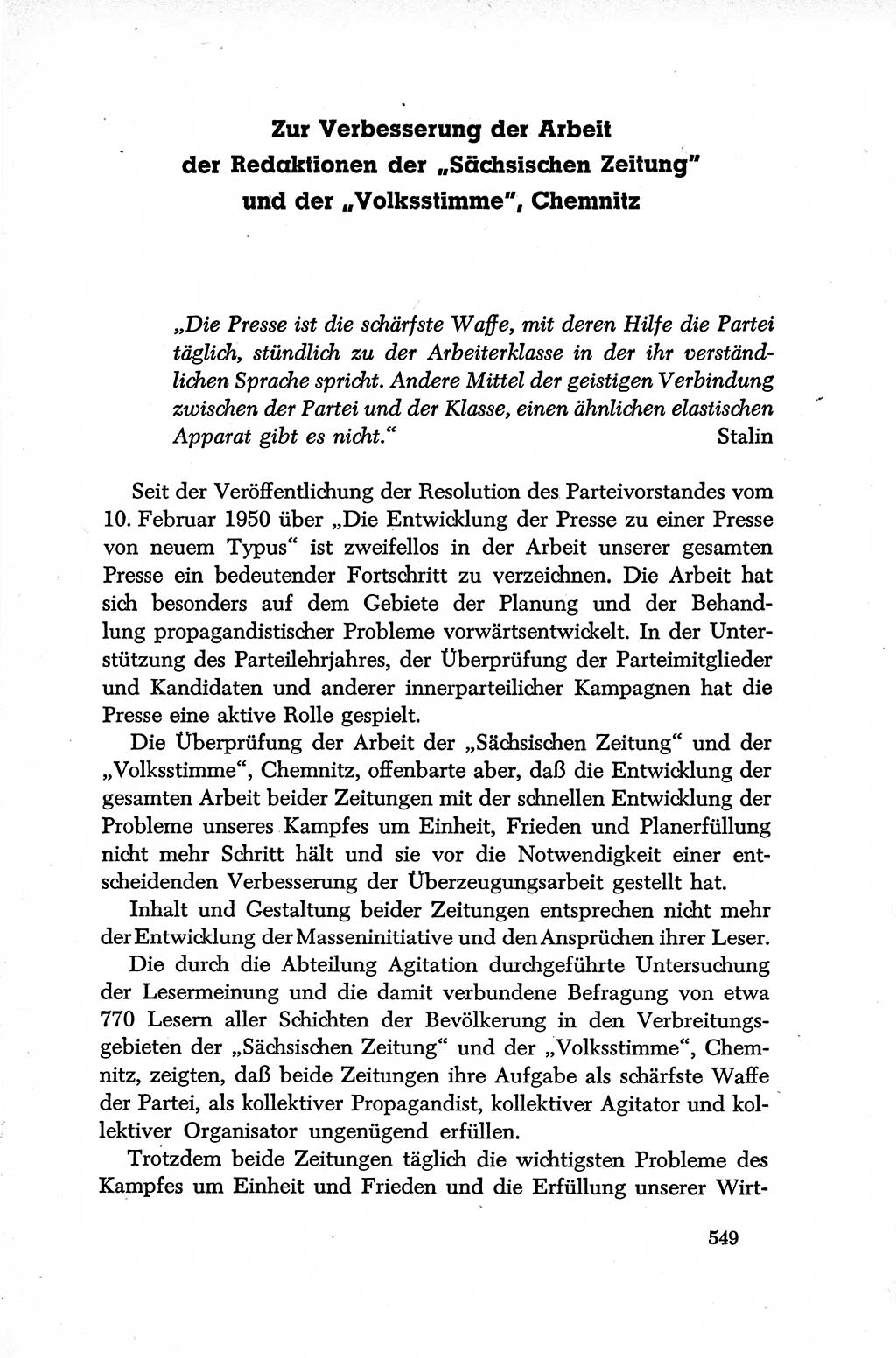 Dokumente der Sozialistischen Einheitspartei Deutschlands (SED) [Deutsche Demokratische Republik (DDR)] 1952-1953, Seite 549 (Dok. SED DDR 1952-1953, S. 549)
