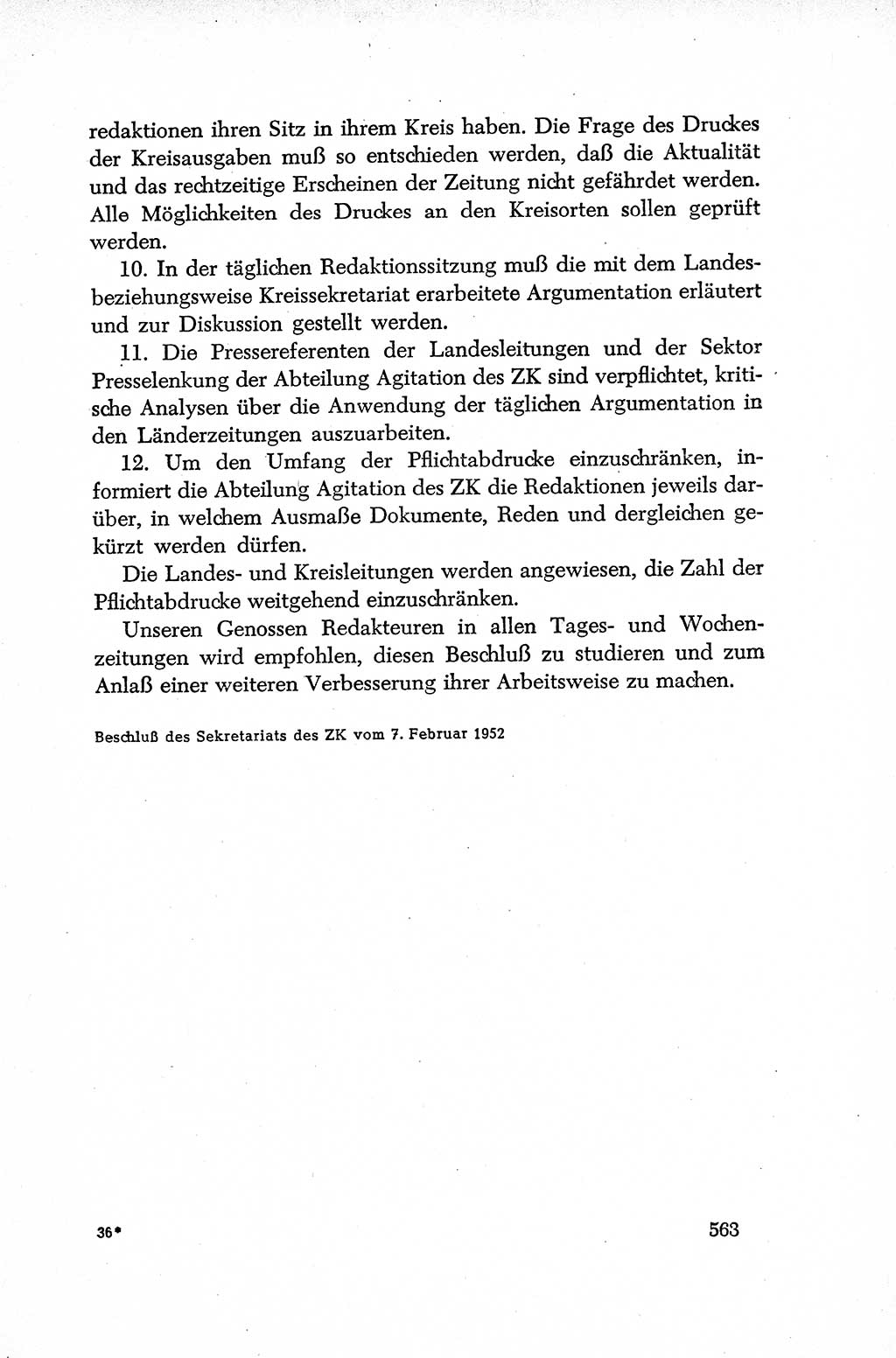 Dokumente der Sozialistischen Einheitspartei Deutschlands (SED) [Deutsche Demokratische Republik (DDR)] 1952-1953, Seite 563 (Dok. SED DDR 1952-1953, S. 563)