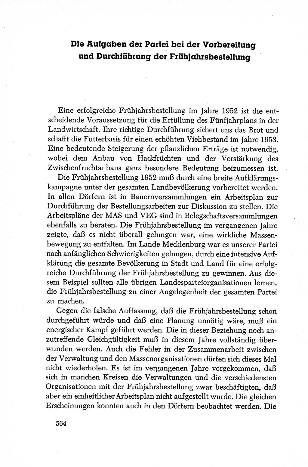 Dokumente der Sozialistischen Einheitspartei Deutschlands (SED) [Deutsche Demokratische Republik (DDR)] 1952-1953, Seite 564 (Dok. SED DDR 1952-1953, S. 564)