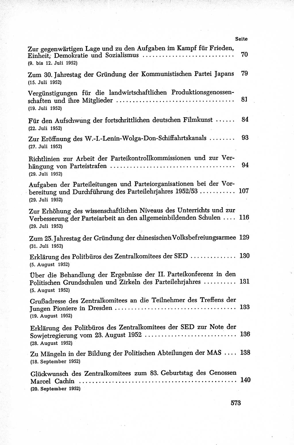 Dokumente der Sozialistischen Einheitspartei Deutschlands (SED) [Deutsche Demokratische Republik (DDR)] 1952-1953, Seite 573 (Dok. SED DDR 1952-1953, S. 573)