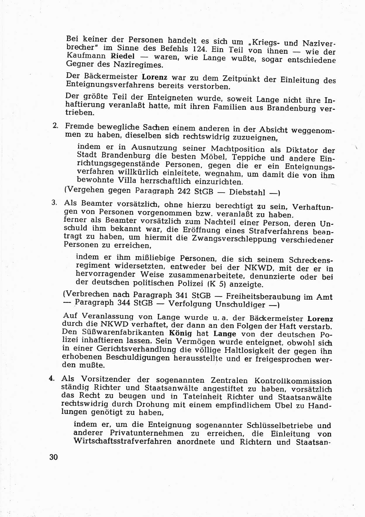 Dokumente des Unrechts [Deutsche Demokratische Republik (DDR)], herausgegeben vom Bundesministerium für gesamtdeutsche Fragen (BMG) [Bundesrepublik Deutschland (BRD)], Bonn, ca. 1952, Seite 30 (Dok. UnR. DDR BMG BRD 1952, S. 30)