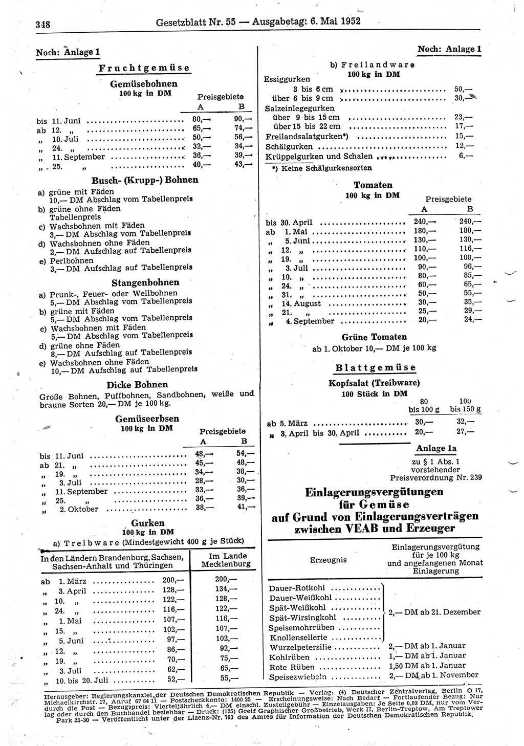 Gesetzblatt (GBl.) der Deutschen Demokratischen Republik (DDR) 1952, Seite 348 (GBl. DDR 1952, S. 348)