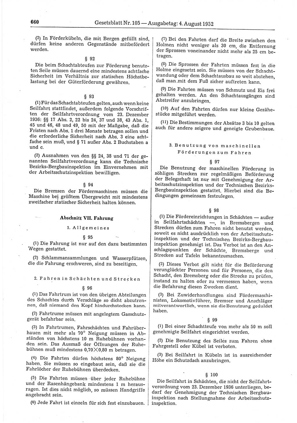 Gesetzblatt (GBl.) der Deutschen Demokratischen Republik (DDR) 1952, Seite 660 (GBl. DDR 1952, S. 660)