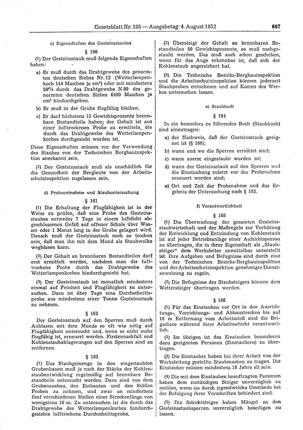 Gesetzblatt (GBl.) der Deutschen Demokratischen Republik (DDR) 1952, Seite 667 (GBl. DDR 1952, S. 667)