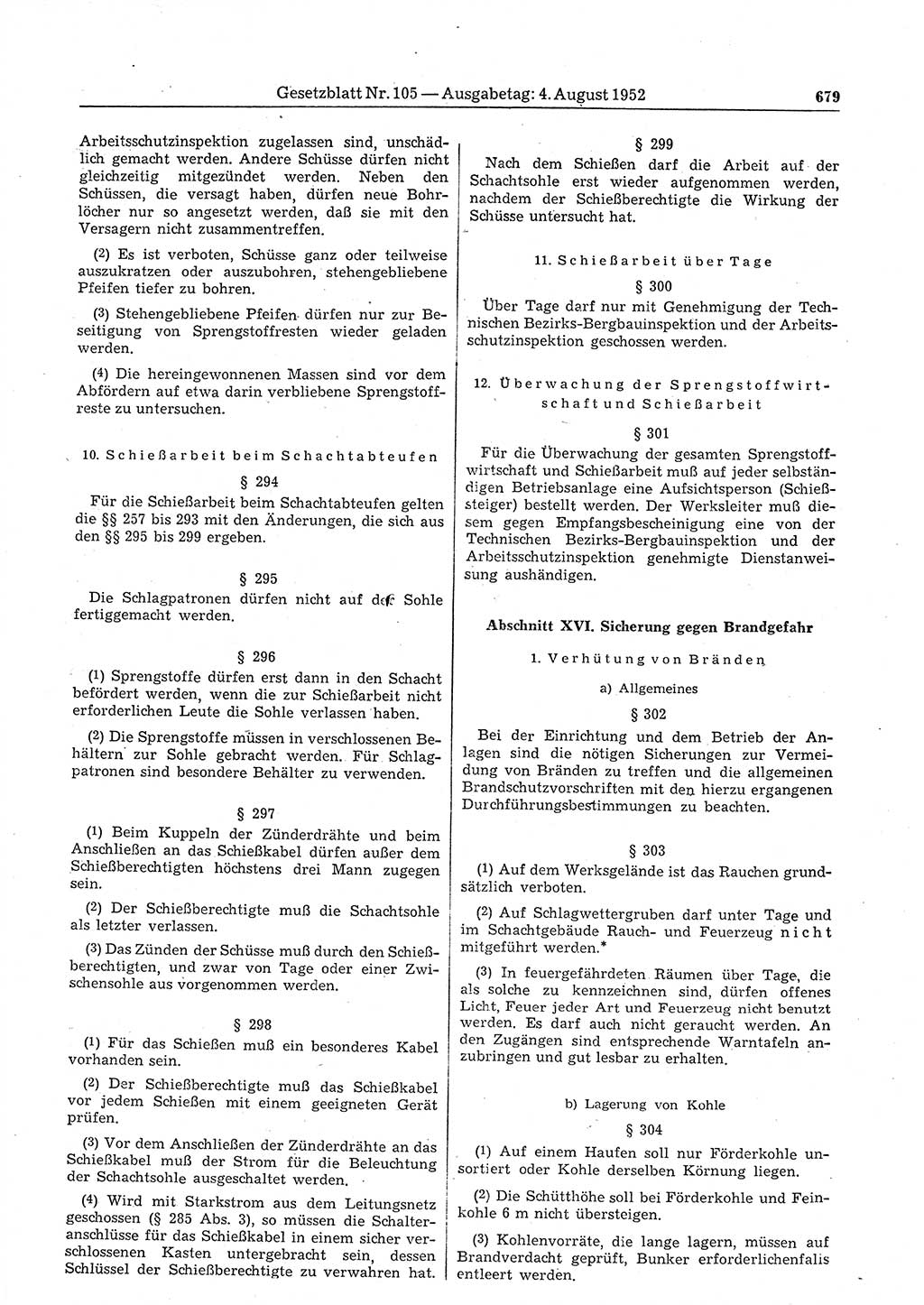 Gesetzblatt (GBl.) der Deutschen Demokratischen Republik (DDR) 1952, Seite 679 (GBl. DDR 1952, S. 679)