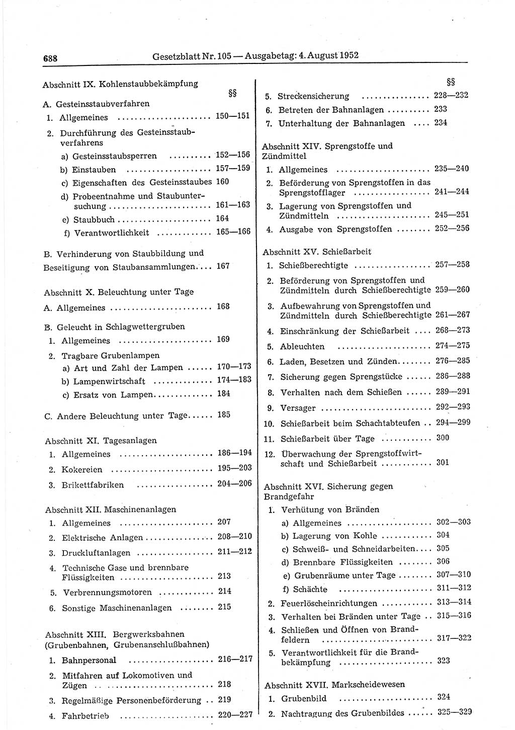 Gesetzblatt (GBl.) der Deutschen Demokratischen Republik (DDR) 1952, Seite 688 (GBl. DDR 1952, S. 688)