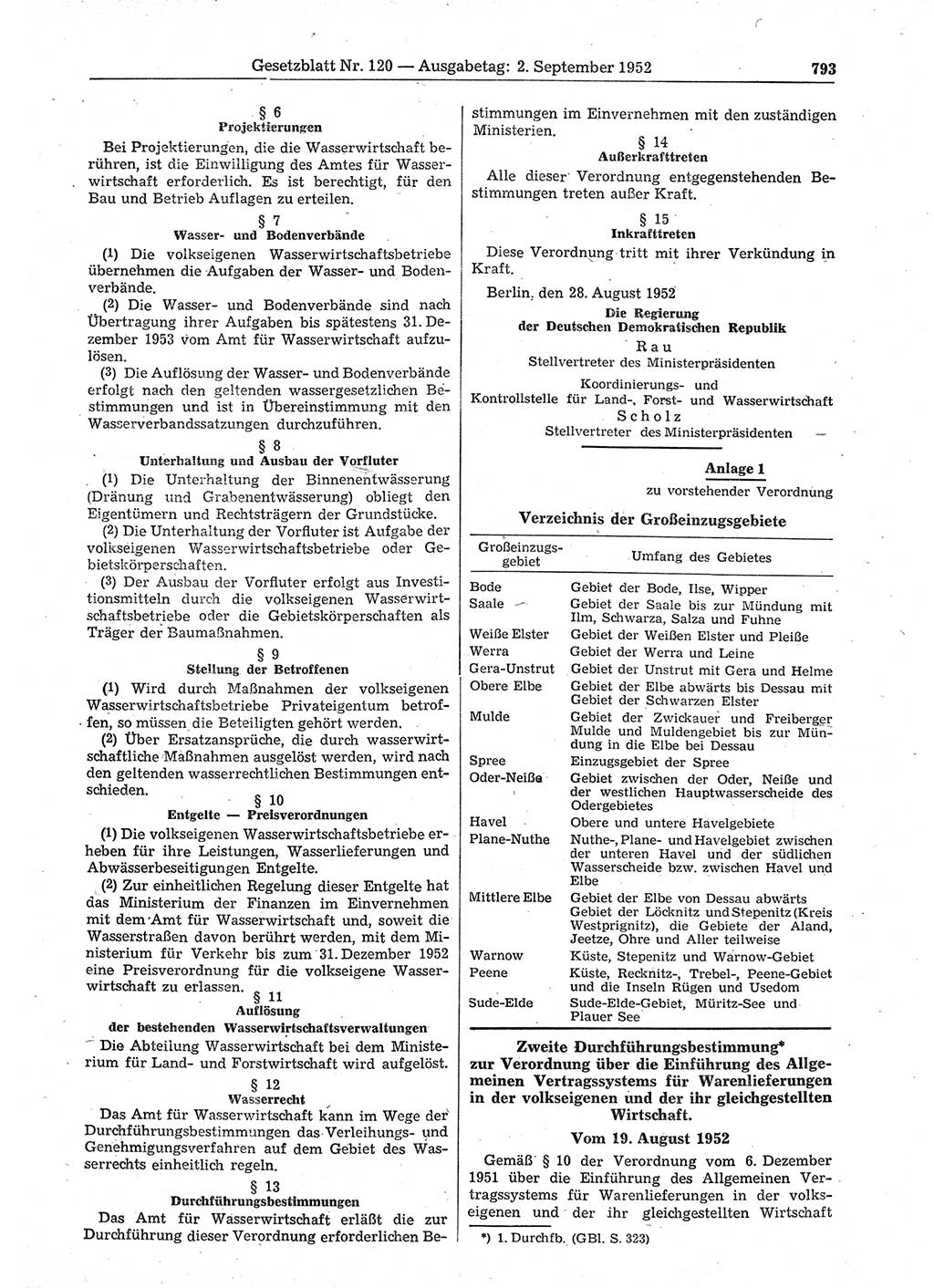 Gesetzblatt (GBl.) der Deutschen Demokratischen Republik (DDR) 1952, Seite 793 (GBl. DDR 1952, S. 793)
