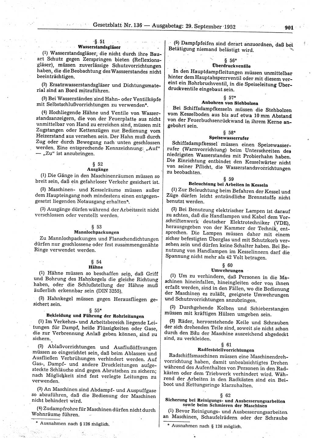 Gesetzblatt (GBl.) der Deutschen Demokratischen Republik (DDR) 1952, Seite 901 (GBl. DDR 1952, S. 901)