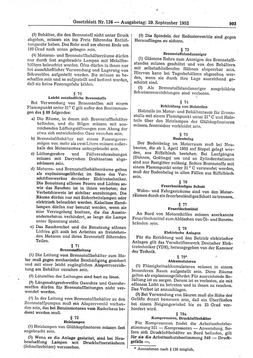 Gesetzblatt (GBl.) der Deutschen Demokratischen Republik (DDR) 1952, Seite 903 (GBl. DDR 1952, S. 903)