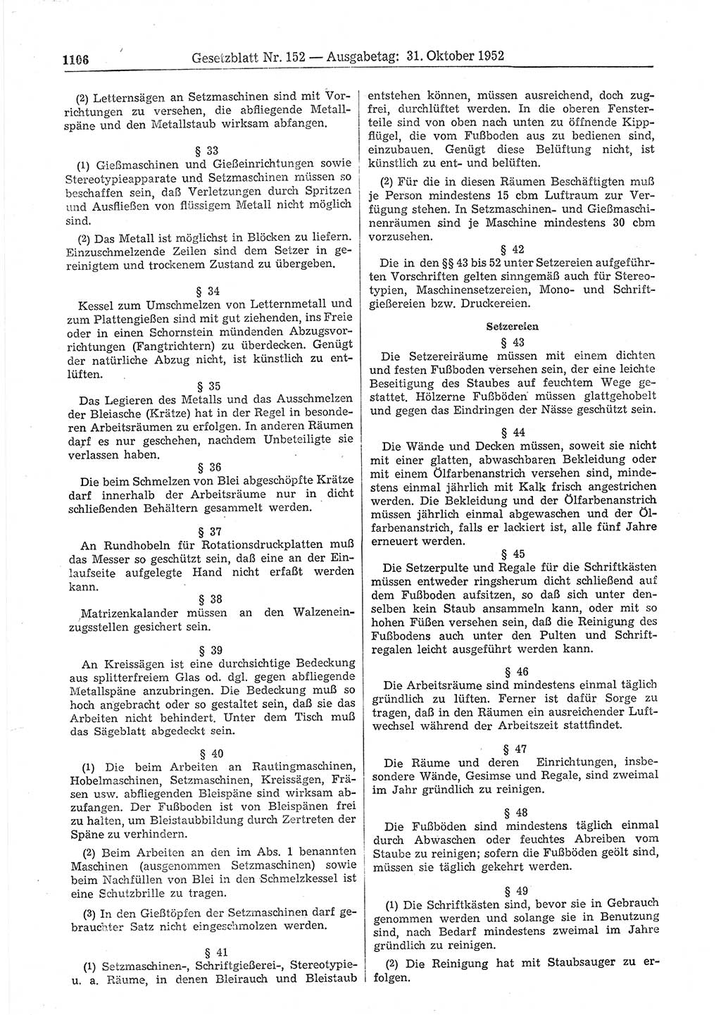 Gesetzblatt (GBl.) der Deutschen Demokratischen Republik (DDR) 1952, Seite 1106 (GBl. DDR 1952, S. 1106)