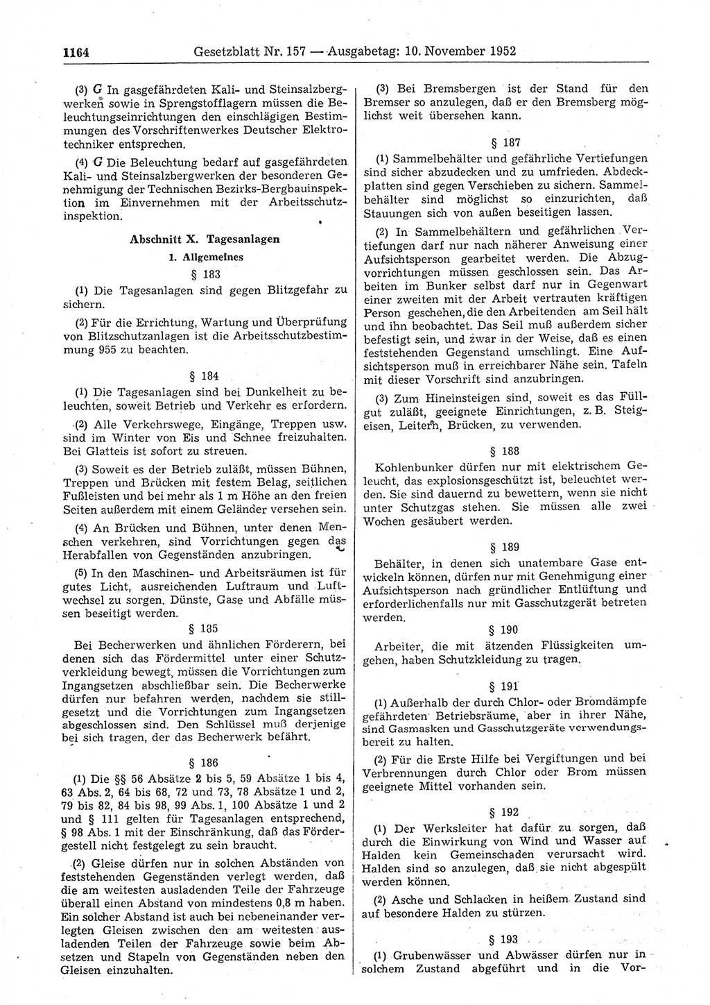 Gesetzblatt (GBl.) der Deutschen Demokratischen Republik (DDR) 1952, Seite 1164 (GBl. DDR 1952, S. 1164)