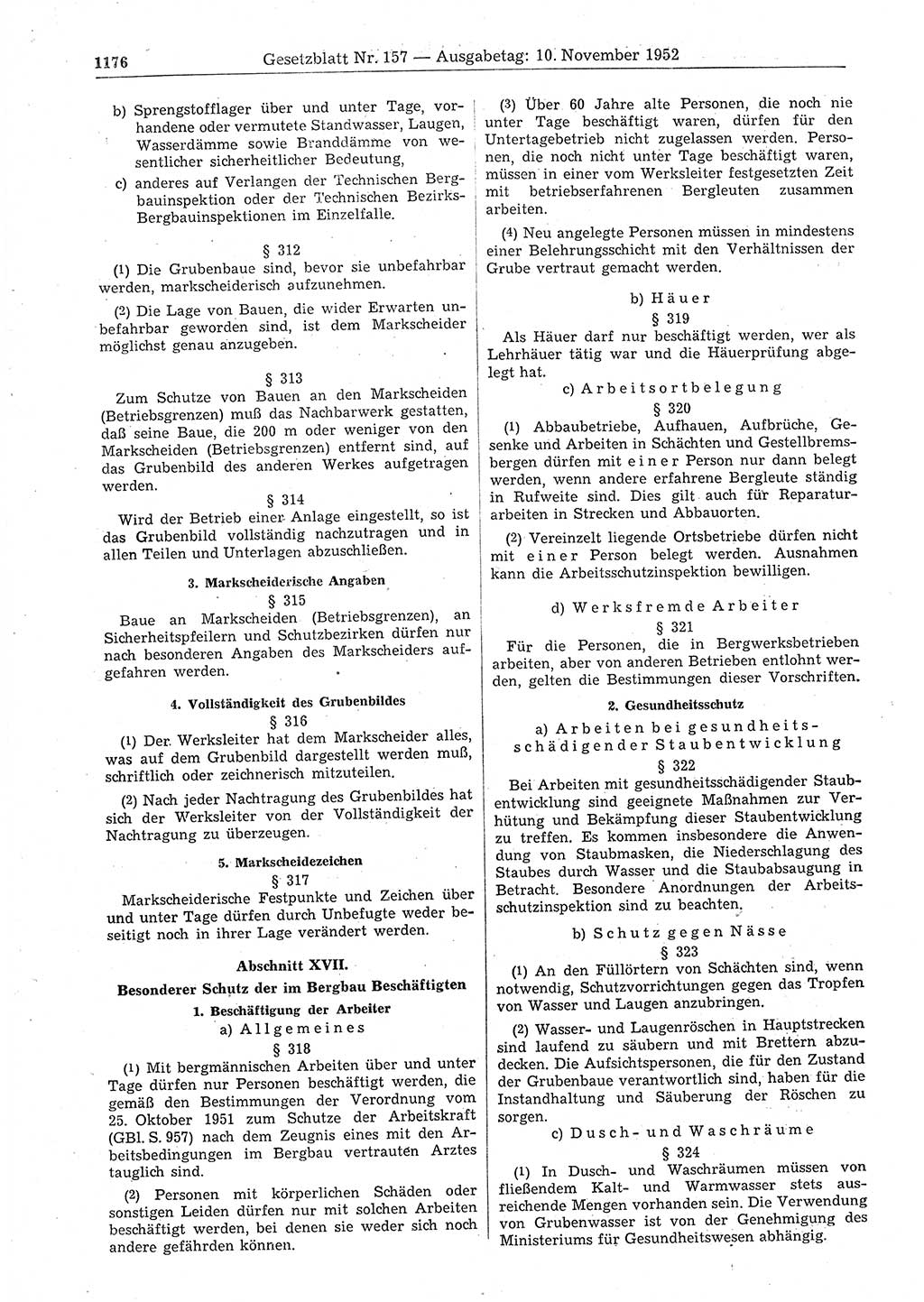 Gesetzblatt (GBl.) der Deutschen Demokratischen Republik (DDR) 1952, Seite 1176 (GBl. DDR 1952, S. 1176)