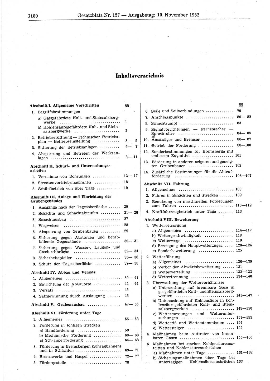 Gesetzblatt (GBl.) der Deutschen Demokratischen Republik (DDR) 1952, Seite 1180 (GBl. DDR 1952, S. 1180)
