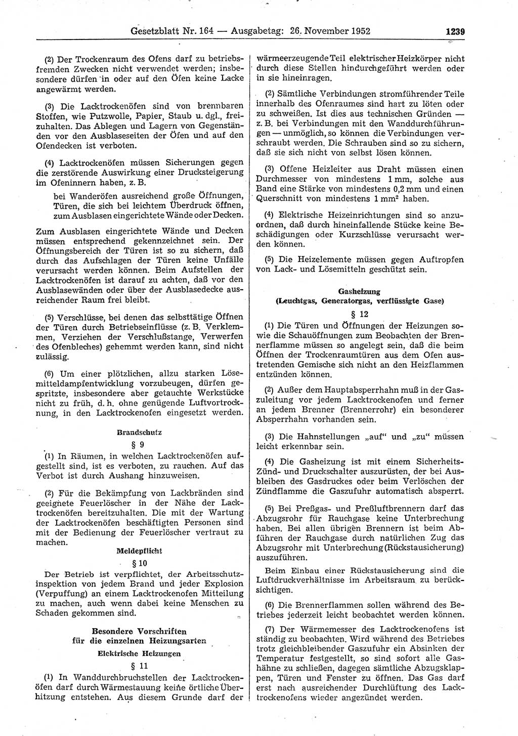 Gesetzblatt (GBl.) der Deutschen Demokratischen Republik (DDR) 1952, Seite 1239 (GBl. DDR 1952, S. 1239)