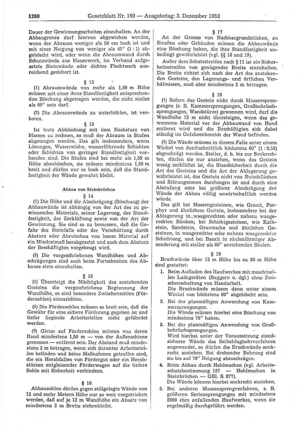 Gesetzblatt (GBl.) der Deutschen Demokratischen Republik (DDR) 1952, Seite 1260 (GBl. DDR 1952, S. 1260)