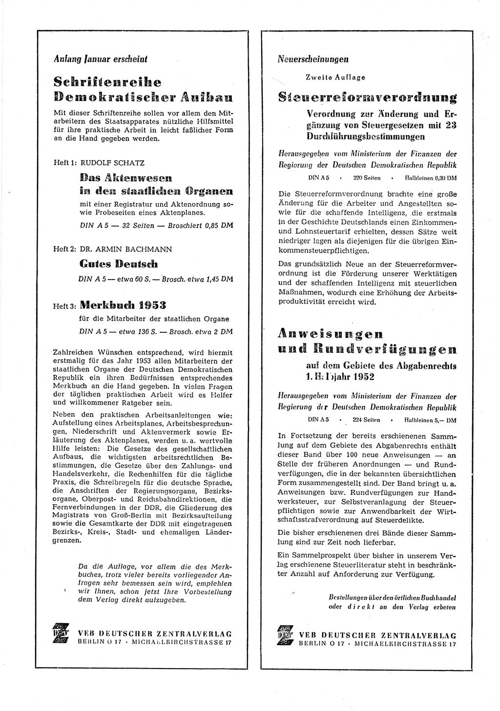 Gesetzblatt (GBl.) der Deutschen Demokratischen Republik (DDR) 1952, Seite 1282 (GBl. DDR 1952, S. 1282)