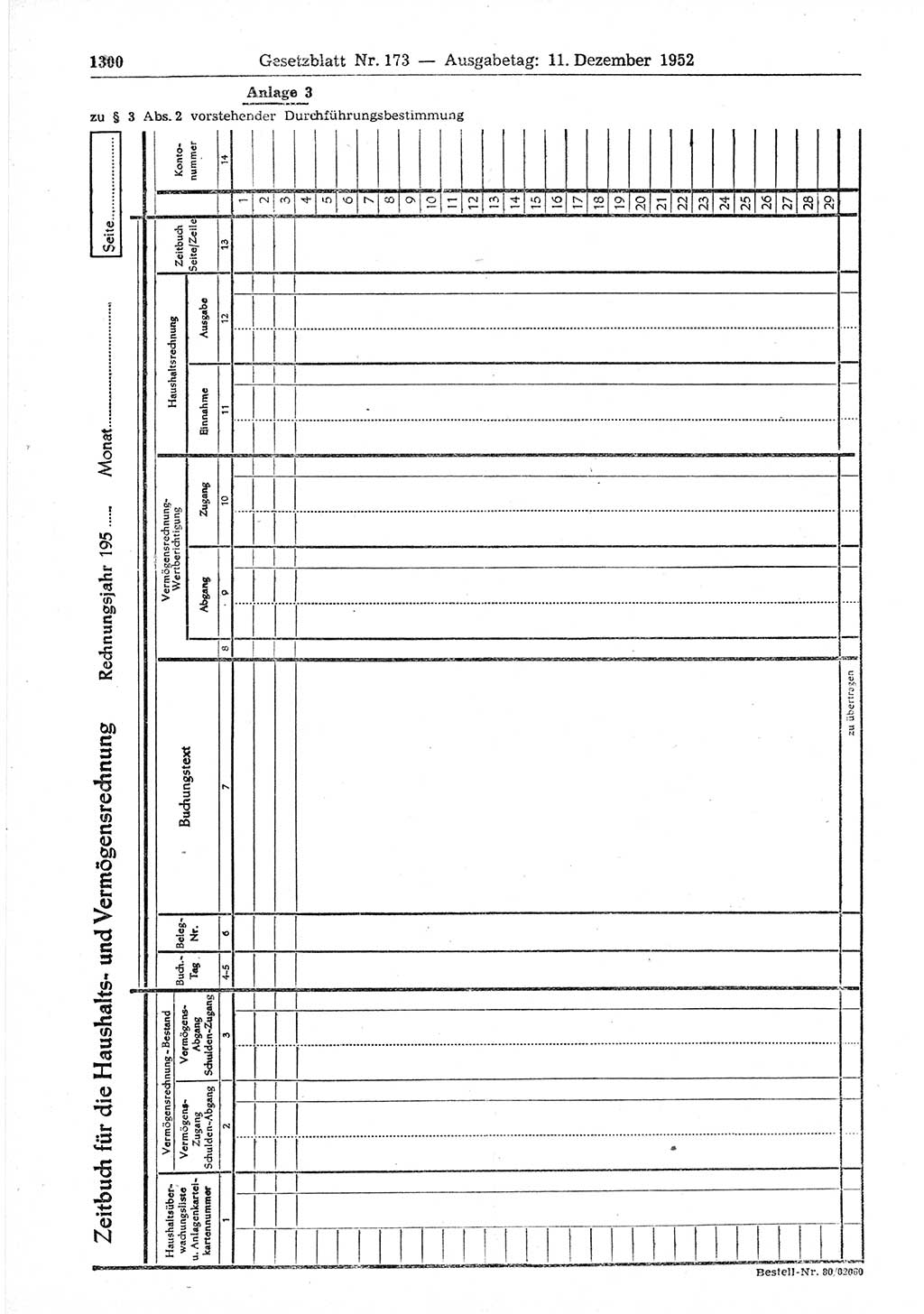 Gesetzblatt (GBl.) der Deutschen Demokratischen Republik (DDR) 1952, Seite 1300 (GBl. DDR 1952, S. 1300)