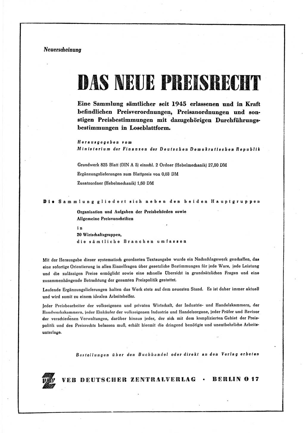 Gesetzblatt (GBl.) der Deutschen Demokratischen Republik (DDR) 1952, Seite 1318 (GBl. DDR 1952, S. 1318)