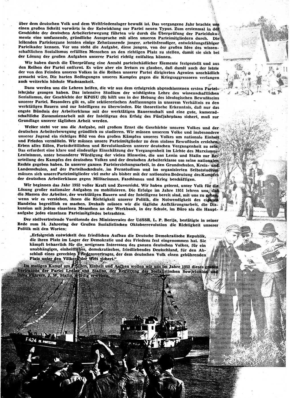 Neuer Weg (NW), Halbmonatsschrift für aktuelle Fragen der Arbeiterbewegung [Zentralkomitee (ZK) Sozialistische Einheitspartei Deutschlands (SED)], 7. Jahrgang [Deutsche Demokratische Republik (DDR)] 1952, Heft 1/3 (NW ZK SED DDR 1952, H. 1/3)