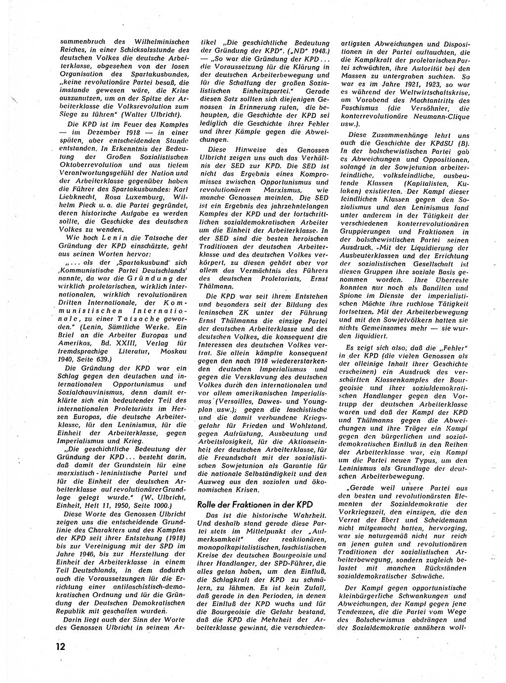 Neuer Weg (NW), Halbmonatsschrift für aktuelle Fragen der Arbeiterbewegung [Zentralkomitee (ZK) Sozialistische Einheitspartei Deutschlands (SED)], 7. Jahrgang [Deutsche Demokratische Republik (DDR)] 1952, Heft 1/12 (NW ZK SED DDR 1952, H. 1/12)