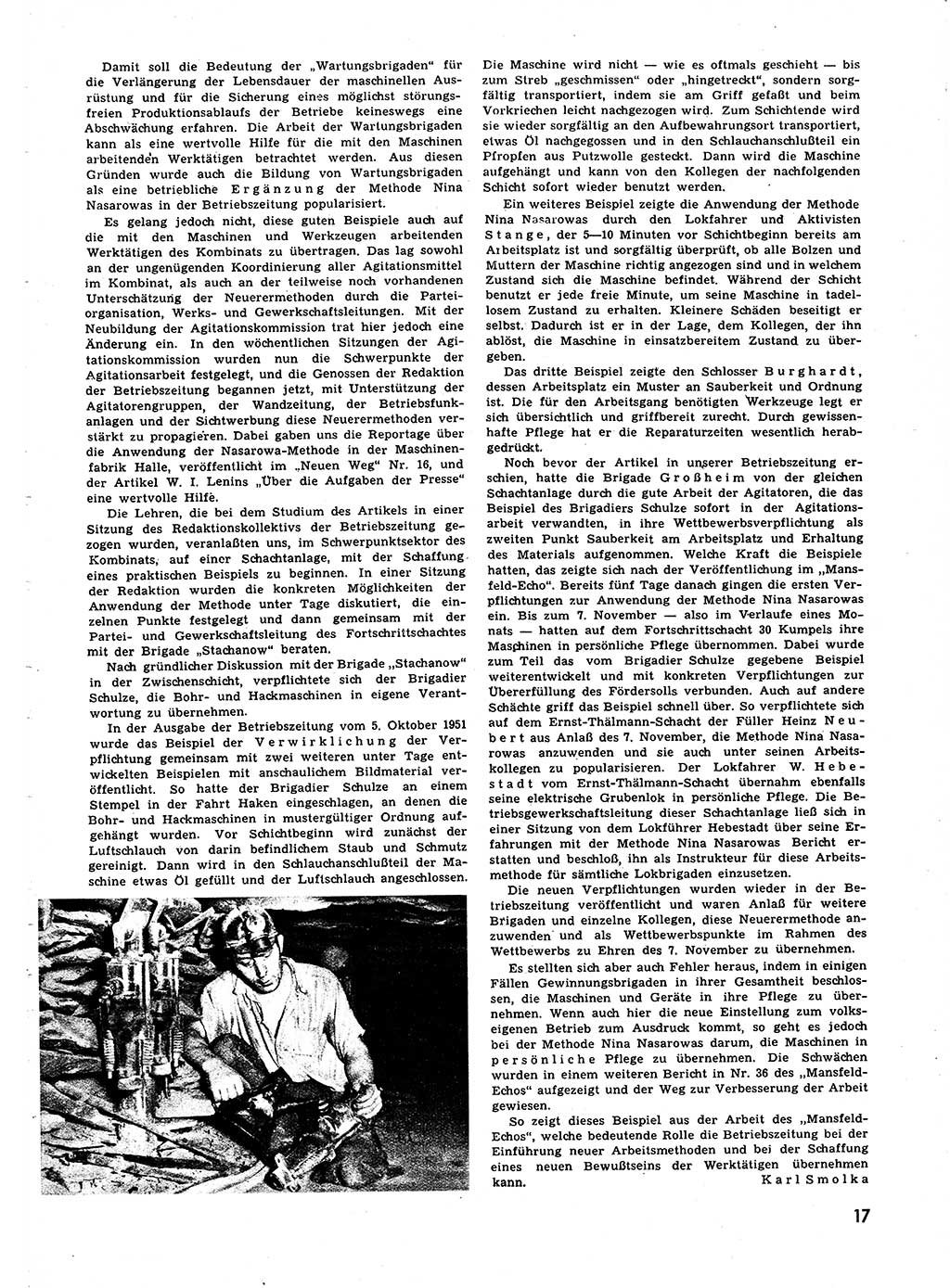 Neuer Weg (NW), Halbmonatsschrift für aktuelle Fragen der Arbeiterbewegung [Zentralkomitee (ZK) Sozialistische Einheitspartei Deutschlands (SED)], 7. Jahrgang [Deutsche Demokratische Republik (DDR)] 1952, Heft 1/17 (NW ZK SED DDR 1952, H. 1/17)