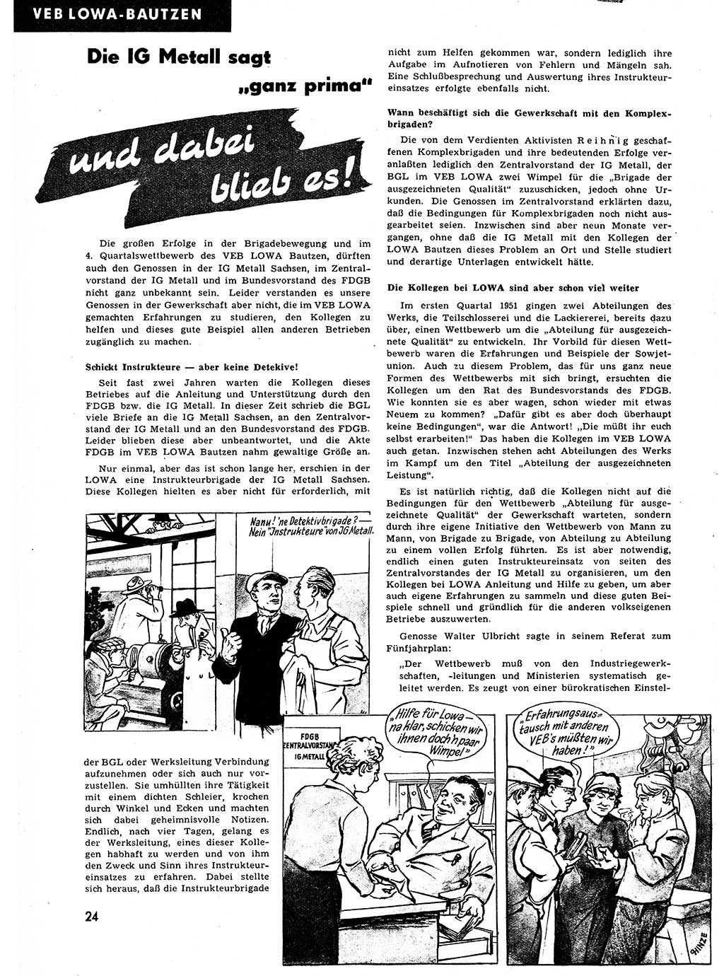 Neuer Weg (NW), Halbmonatsschrift für aktuelle Fragen der Arbeiterbewegung [Zentralkomitee (ZK) Sozialistische Einheitspartei Deutschlands (SED)], 7. Jahrgang [Deutsche Demokratische Republik (DDR)] 1952, Heft 1/24 (NW ZK SED DDR 1952, H. 1/24)