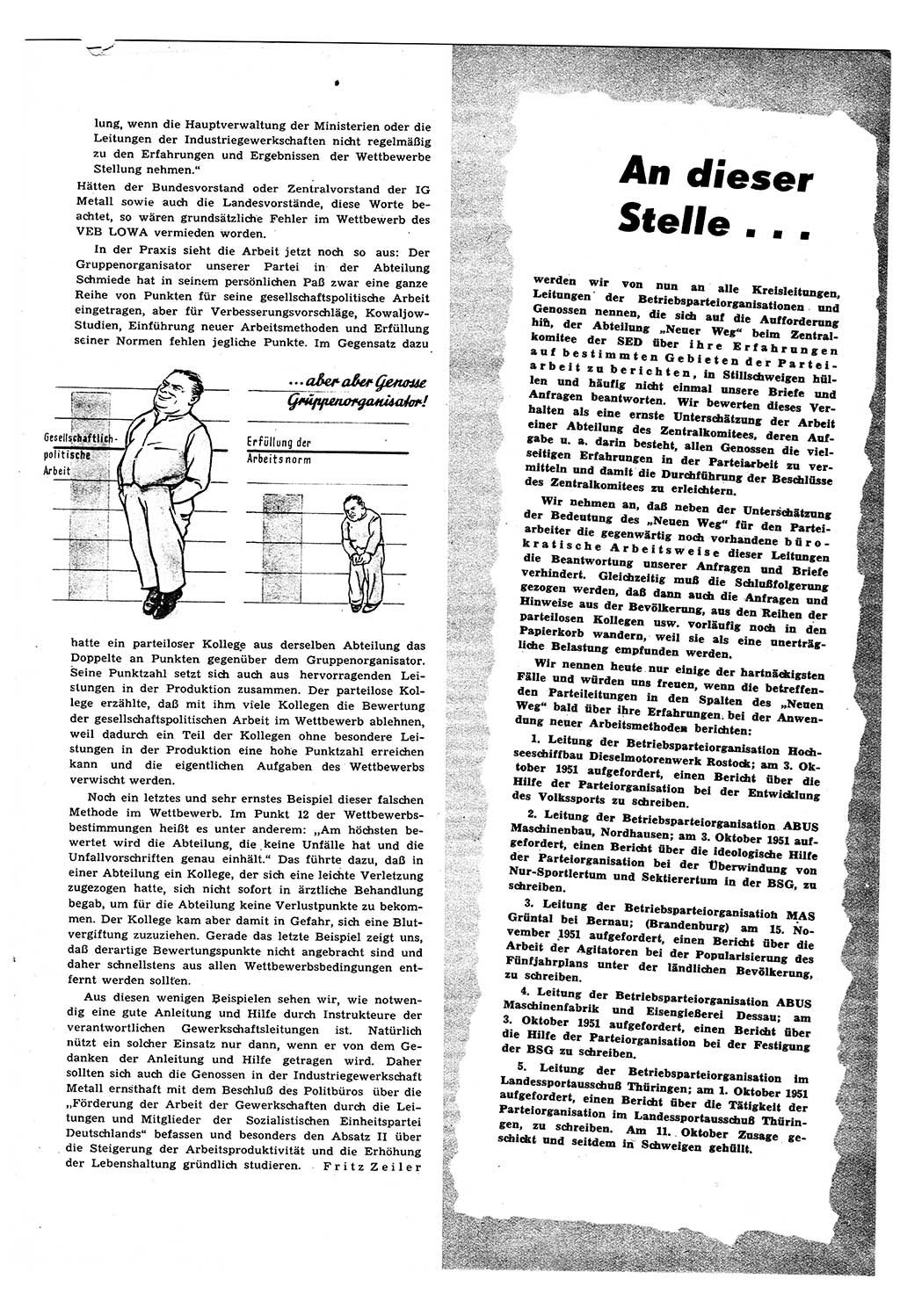 Neuer Weg (NW), Halbmonatsschrift für aktuelle Fragen der Arbeiterbewegung [Zentralkomitee (ZK) Sozialistische Einheitspartei Deutschlands (SED)], 7. Jahrgang [Deutsche Demokratische Republik (DDR)] 1952, Heft 1/25 (NW ZK SED DDR 1952, H. 1/25)